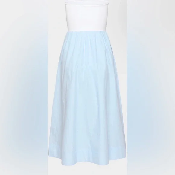 Aritzia Fluid Poplin Dress Skyline Blue - Picture 2 of 8